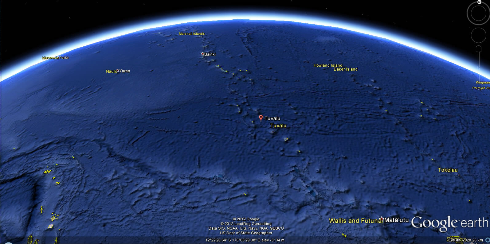 Tuvalu Earth Map